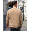 imageCOOFANDY Mens Casual Jacket Lightweight Waffle Bomber Sweatshirt Sweater Jacket Zip Up Varsity CoatKhaki