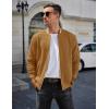 imageCOOFANDY Mens Casual Jacket Lightweight Waffle Bomber Sweatshirt Sweater Jacket Zip Up Varsity CoatLight Brown