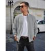 imageCOOFANDY Mens Casual Jacket Lightweight Waffle Bomber Sweatshirt Sweater Jacket Zip Up Varsity CoatLight Grey
