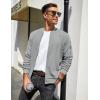 imageCOOFANDY Mens Casual Jacket Lightweight Waffle Bomber Sweatshirt Sweater Jacket Zip Up Varsity CoatLight Grey