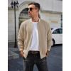 imageCOOFANDY Mens Casual Jacket Lightweight Waffle Bomber Sweatshirt Sweater Jacket Zip Up Varsity CoatLight Khaki