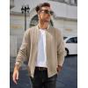 imageCOOFANDY Mens Casual Jacket Lightweight Waffle Bomber Sweatshirt Sweater Jacket Zip Up Varsity CoatLight Khaki