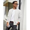 imageCOOFANDY Mens Casual Jacket Lightweight Waffle Bomber Sweatshirt Sweater Jacket Zip Up Varsity CoatWhite