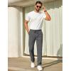 imageCOOFANDY Mens Casual Pants Elastic Waist Chino Pants Lightweight Drawstring Pants with PocketsDark Gray