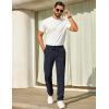 imageCOOFANDY Mens Casual Pants Elastic Waist Chino Pants Lightweight Drawstring Pants with PocketsNavy Blue