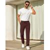imageCOOFANDY Mens Casual Pants Elastic Waist Chino Pants Lightweight Drawstring Pants with PocketsWine Red