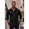 imageCOOFANDY Mens Casual Shirt Long Sleeve Button Down Lightweight Flannel ShirtsBlack