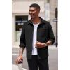 imageCOOFANDY Mens Casual Shirt Long Sleeve Button Down Lightweight Flannel ShirtsBlack