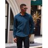 imageCOOFANDY Mens Casual Shirt Long Sleeve Button Down Lightweight Flannel ShirtsDark Blue