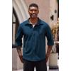 imageCOOFANDY Mens Casual Shirt Long Sleeve Button Down Lightweight Flannel ShirtsDark Blue