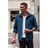 imageCOOFANDY Mens Casual Shirt Long Sleeve Button Down Lightweight Flannel ShirtsDark Blue