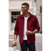 imageCOOFANDY Mens Casual Shirt Long Sleeve Button Down Lightweight Flannel ShirtsDark Red