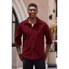 imageCOOFANDY Mens Casual Shirt Long Sleeve Button Down Lightweight Flannel ShirtsDark Red