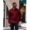 imageCOOFANDY Mens Casual Shirt Long Sleeve Button Down Lightweight Flannel ShirtsDark Red