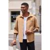 imageCOOFANDY Mens Casual Shirt Long Sleeve Button Down Lightweight Flannel ShirtsKhaki