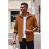 imageCOOFANDY Mens Casual Shirt Long Sleeve Button Down Lightweight Flannel ShirtsLight Brown