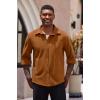 imageCOOFANDY Mens Casual Shirt Long Sleeve Button Down Lightweight Flannel ShirtsLight Brown