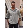 imageCOOFANDY Mens Casual Shirt Long Sleeve Button Down Lightweight Flannel ShirtsLight Grey