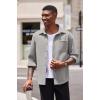 imageCOOFANDY Mens Casual Shirt Long Sleeve Button Down Lightweight Flannel ShirtsLight Grey