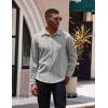 imageCOOFANDY Mens Casual Shirt Long Sleeve Button Down Lightweight Flannel ShirtsLight Grey