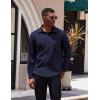imageCOOFANDY Mens Casual Shirt Long Sleeve Button Down Lightweight Flannel ShirtsNavy