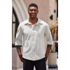 imageCOOFANDY Mens Casual Shirt Long Sleeve Button Down Lightweight Flannel ShirtsWhite