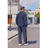 imageCOOFANDY Mens Casual Sweatsuit 2 Piece Athletic Full Zip Tracksuit Jacquard Jogging Set Fashion Jackets And Pants OutfitNavy Blue