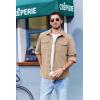 imageCOOFANDY Mens Corduroy Button Down Shirts Jackets Casual Long Sleeve Shacket Lightweight Overshirts with Flap PocketsBeige
