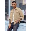 imageCOOFANDY Mens Corduroy Button Down Shirts Jackets Casual Long Sleeve Shacket Lightweight Overshirts with Flap PocketsBeige