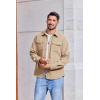 imageCOOFANDY Mens Corduroy Button Down Shirts Jackets Casual Long Sleeve Shacket Lightweight Overshirts with Flap PocketsBeige