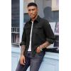 imageCOOFANDY Mens Corduroy Button Down Shirts Jackets Casual Long Sleeve Shacket Lightweight Overshirts with Flap PocketsBlack