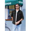 imageCOOFANDY Mens Corduroy Button Down Shirts Jackets Casual Long Sleeve Shacket Lightweight Overshirts with Flap PocketsBlack