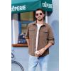 imageCOOFANDY Mens Corduroy Button Down Shirts Jackets Casual Long Sleeve Shacket Lightweight Overshirts with Flap PocketsBrown