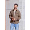 imageCOOFANDY Mens Corduroy Button Down Shirts Jackets Casual Long Sleeve Shacket Lightweight Overshirts with Flap PocketsBrown