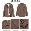 imageCOOFANDY Mens Corduroy Button Down Shirts Jackets Casual Long Sleeve Shacket Lightweight Overshirts with Flap PocketsBrown