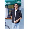 imageCOOFANDY Mens Corduroy Button Down Shirts Jackets Casual Long Sleeve Shacket Lightweight Overshirts with Flap PocketsDark Blue