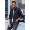 imageCOOFANDY Mens Corduroy Button Down Shirts Jackets Casual Long Sleeve Shacket Lightweight Overshirts with Flap PocketsDark Blue