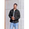 imageCOOFANDY Mens Corduroy Button Down Shirts Jackets Casual Long Sleeve Shacket Lightweight Overshirts with Flap PocketsDark Gray