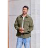 imageCOOFANDY Mens Corduroy Button Down Shirts Jackets Casual Long Sleeve Shacket Lightweight Overshirts with Flap PocketsDark Green