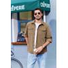 imageCOOFANDY Mens Corduroy Button Down Shirts Jackets Casual Long Sleeve Shacket Lightweight Overshirts with Flap PocketsKhaki