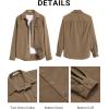 imageCOOFANDY Mens Corduroy Button Down Shirts Jackets Casual Long Sleeve Shacket Lightweight Overshirts with Flap PocketsKhaki