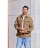 imageCOOFANDY Mens Corduroy Button Down Shirts Jackets Casual Long Sleeve Shacket Lightweight Overshirts with Flap PocketsKhaki