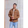 imageCOOFANDY Mens Corduroy Button Down Shirts Jackets Casual Long Sleeve Shacket Lightweight Overshirts with Flap PocketsLight Brown