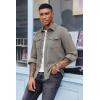 imageCOOFANDY Mens Corduroy Button Down Shirts Jackets Casual Long Sleeve Shacket Lightweight Overshirts with Flap PocketsLight Gray
