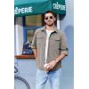 imageCOOFANDY Mens Corduroy Button Down Shirts Jackets Casual Long Sleeve Shacket Lightweight Overshirts with Flap PocketsLight Gray