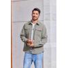 imageCOOFANDY Mens Corduroy Button Down Shirts Jackets Casual Long Sleeve Shacket Lightweight Overshirts with Flap PocketsLight Gray