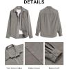 imageCOOFANDY Mens Corduroy Button Down Shirts Jackets Casual Long Sleeve Shacket Lightweight Overshirts with Flap PocketsLight Gray