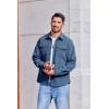 imageCOOFANDY Mens Corduroy Button Down Shirts Jackets Casual Long Sleeve Shacket Lightweight Overshirts with Flap PocketsNavy Blue