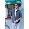 imageCOOFANDY Mens Corduroy Button Down Shirts Jackets Casual Long Sleeve Shacket Lightweight Overshirts with Flap PocketsNavy Blue