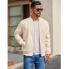 imageCOOFANDY Mens Cotton Bomber Jacket Lightweight Flight Jackets Casual Softshell Varisty JacketBeige